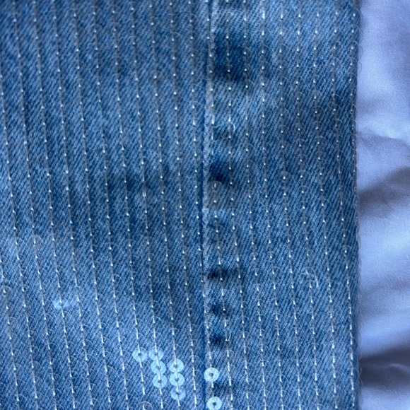 Pilcro Sequin Skater High-Rise Wide-Leg Jeans Size 28 In Light Denim Color - Picture 16 of 16